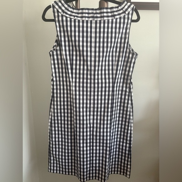 EUC - Talbots Black White Gingham Check Sleeveless Shift Dress 10P Petite - Picture 3 of 7